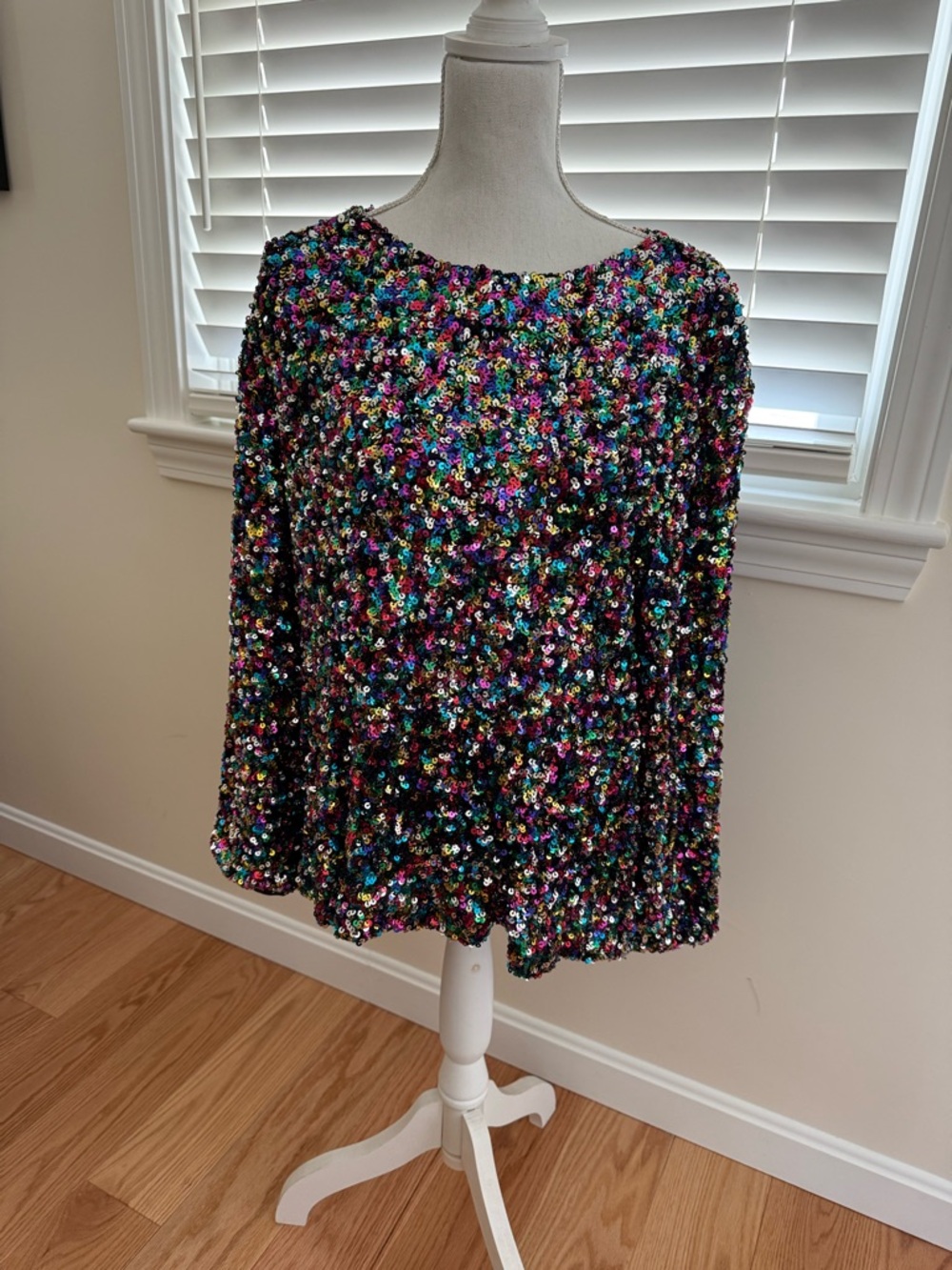 Multicolor Sequin Long-Sleeve Party Top - Women's